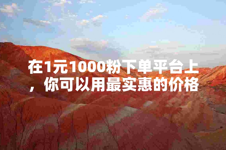 在1元1000粉下单平台上，你可以用最实惠的价格获取大量粉丝。
