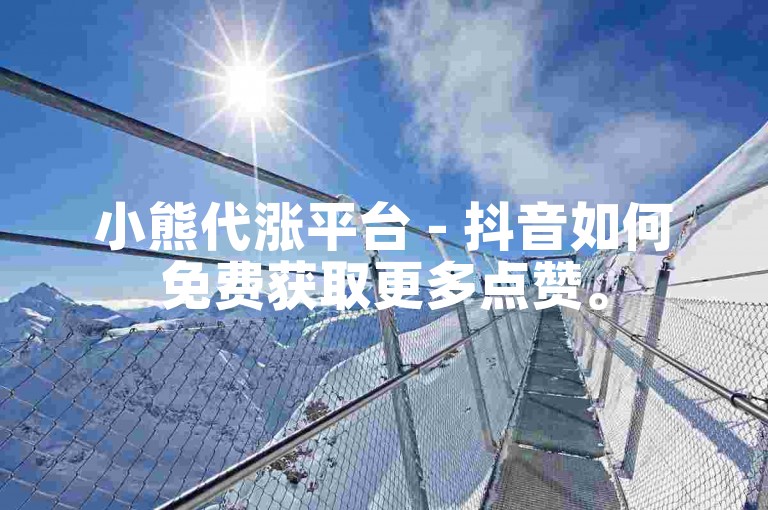 小熊代涨平台 - 抖音如何免费获取更多点赞。
