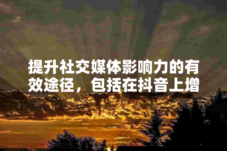 提升社交媒体影响力的有效途径，包括在抖音上增强互动与粉丝基础 - 通过优惠活动如一分钱换取1000点赞来增加曝光度 - 同时在QQ空间动态中积极推广以吸引更多关注。