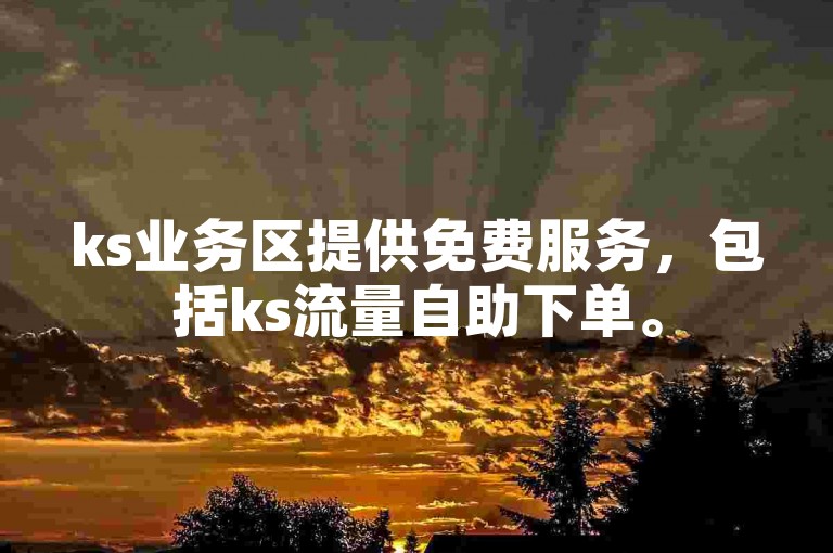 ks业务区提供免费服务，包括ks流量自助下单。