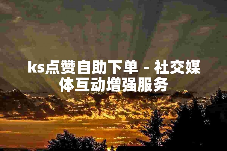 ks点赞自助下单 - 社交媒体互动增强服务