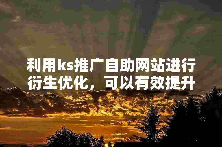 利用ks推广自助网站进行衍生优化，可以有效提升网站的曝光度和用户粘性。
