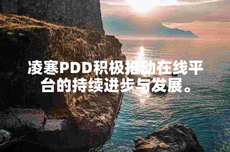 凌寒PDD积极推动在线平台的持续进步与发展。