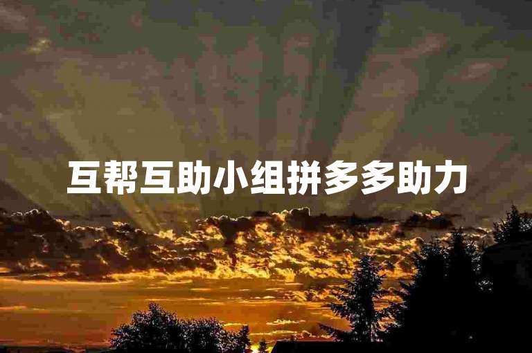 互帮互助小组拼多多助力