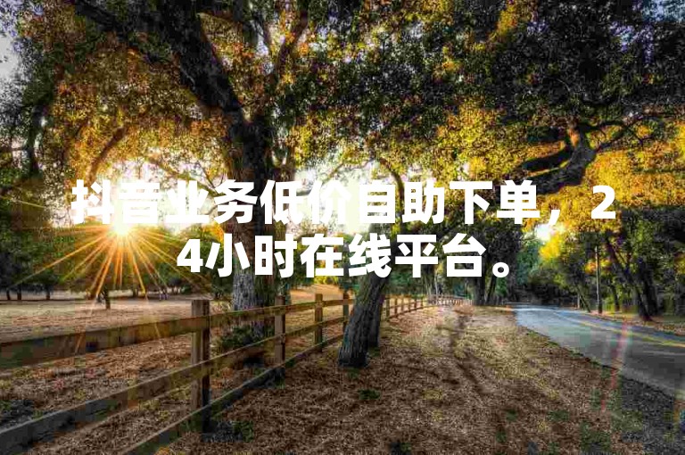 抖音业务低价自助下单，24小时在线平台。