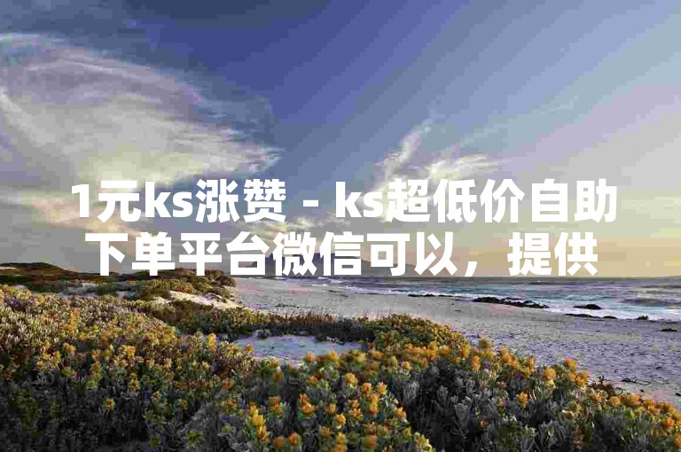 1元ks涨赞 - ks超低价自助下单平台微信可以，提供便捷的服务。