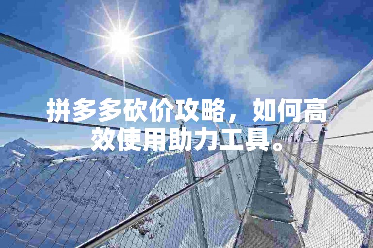 拼多多砍价攻略，如何高效使用助力工具。