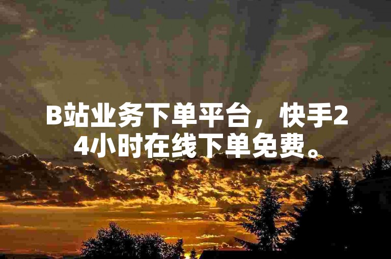 B站业务下单平台，快手24小时在线下单免费。