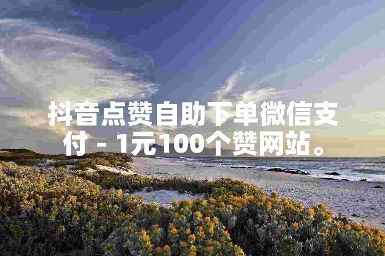 抖音点赞自助下单微信支付 - 1元100个赞网站。
