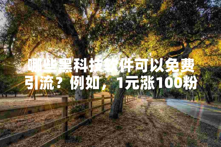 哪些黑科技软件可以免费引流？例如，1元涨100粉的快手平台。