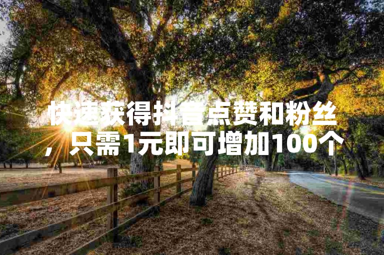 快速获得抖音点赞和粉丝，只需1元即可增加100个真实粉丝。
