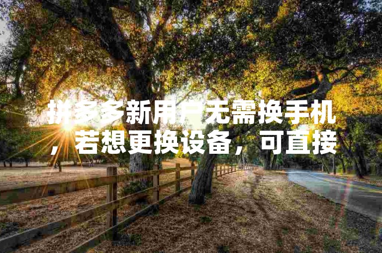 拼多多新用户无需换手机，若想更换设备，可直接在新手机上下载安装拼多多APP并登录账号。