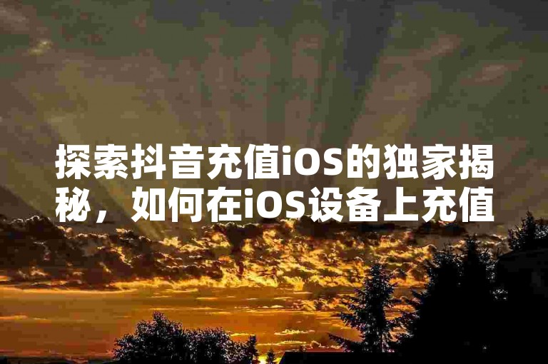 探索抖音充值iOS的独家揭秘，如何在iOS设备上充值抖音账号？！2025必学。