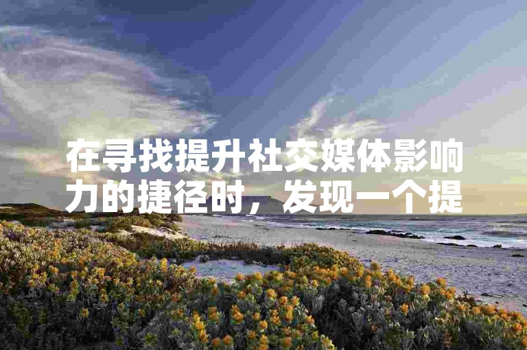 在寻找提升社交媒体影响力的捷径时，发现一个提供全网最低价点赞服务的平台，声称能迅速为你的抖音账号增加1000个有效粉丝。