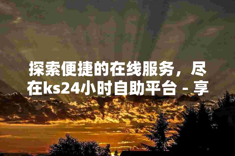 探索便捷的在线服务，尽在ks24小时自助平台 - 享受dy业务免费下单的极速体验。