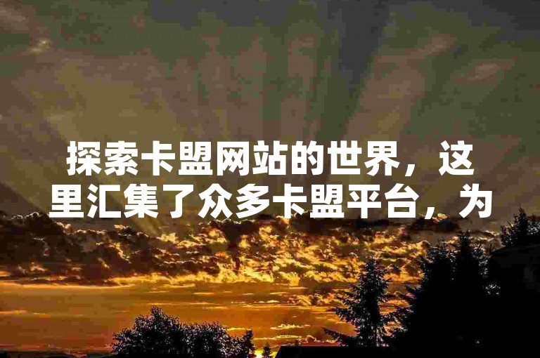探索卡盟网站的世界，这里汇集了众多卡盟平台，为您全面解读各类卡盟服务与特色。