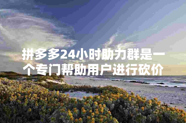 拼多多24小时助力群是一个专门帮助用户进行砍价活动的在线社区，通过{多多砍价网站}，参与者可以更高效地完成砍价任务。