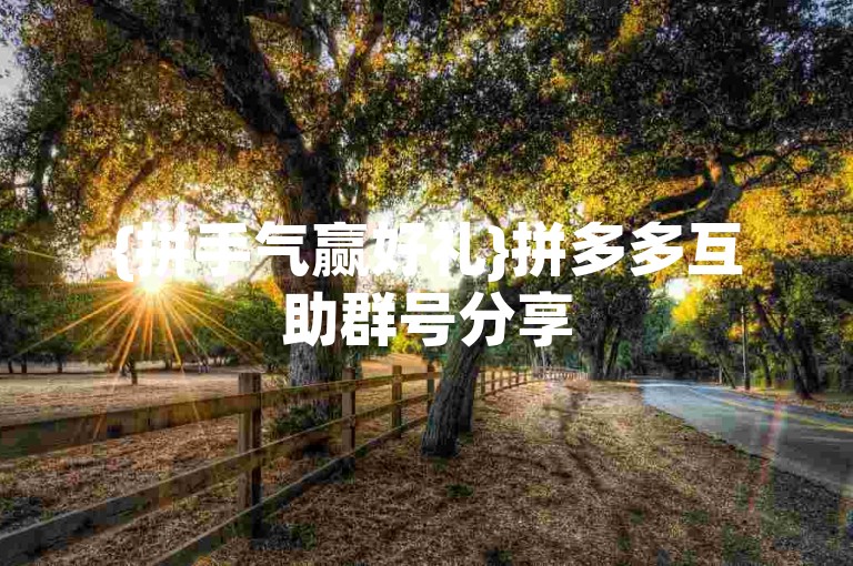 {拼手气赢好礼}拼多多互助群号分享