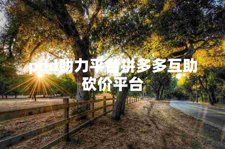 pdd助力平台拼多多互助砍价平台