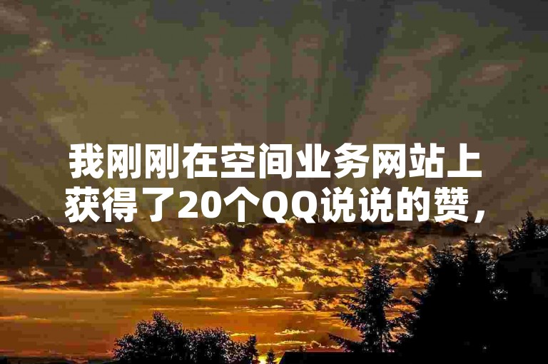 我刚刚在空间业务网站上获得了20个QQ说说的赞，真是太让人开心了！