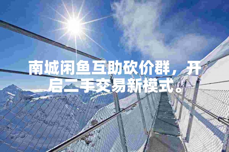 南城闲鱼互助砍价群，开启二手交易新模式。