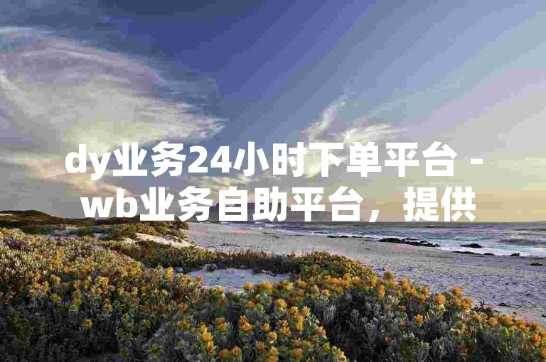 dy业务24小时下单平台 - wb业务自助平台，提供便捷的在线服务，满足您的各种需求。