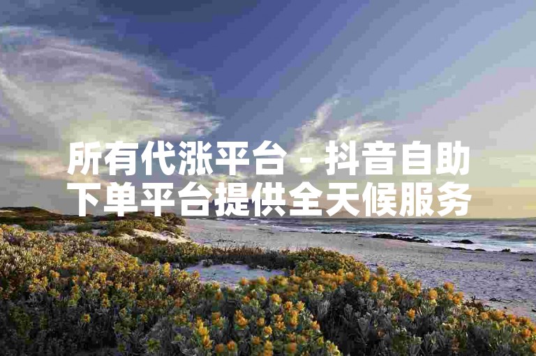 所有代涨平台 - 抖音自助下单平台提供全天候服务。
