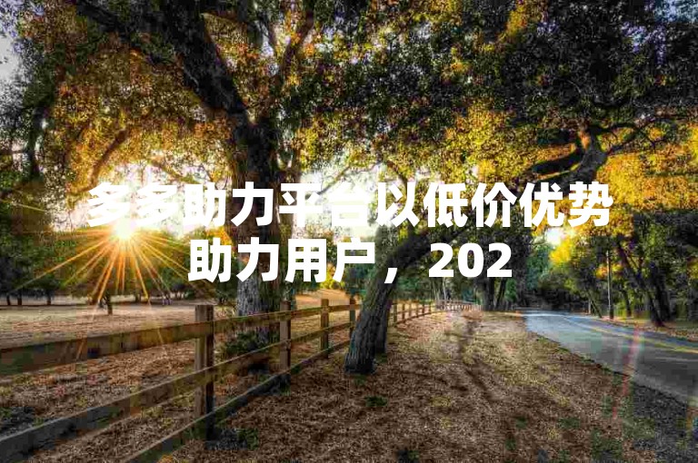 多多助力平台以低价优势助力用户，2025年的多多助力网站将带来更多实惠。
