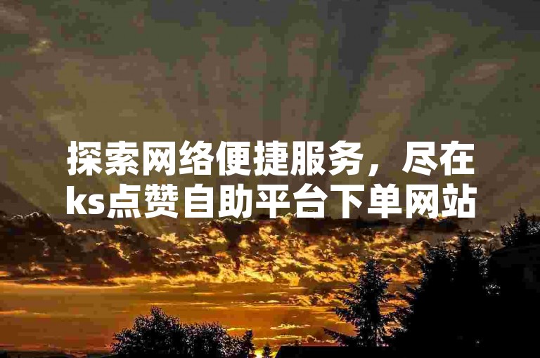 探索网络便捷服务，尽在ks点赞自助平台下单网站。