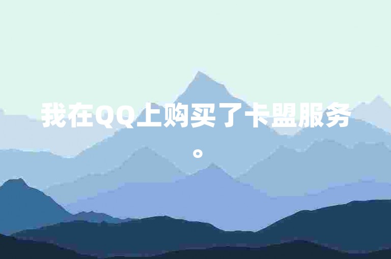 我在QQ上购买了卡盟服务。