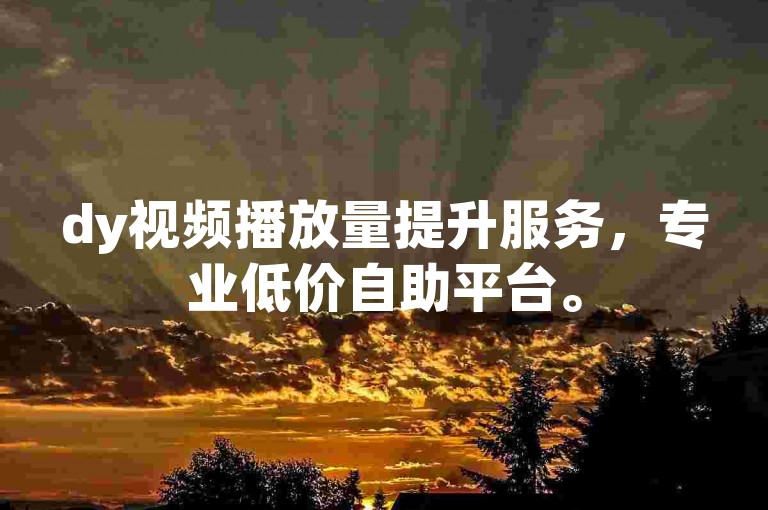 dy视频播放量提升服务，专业低价自助平台。