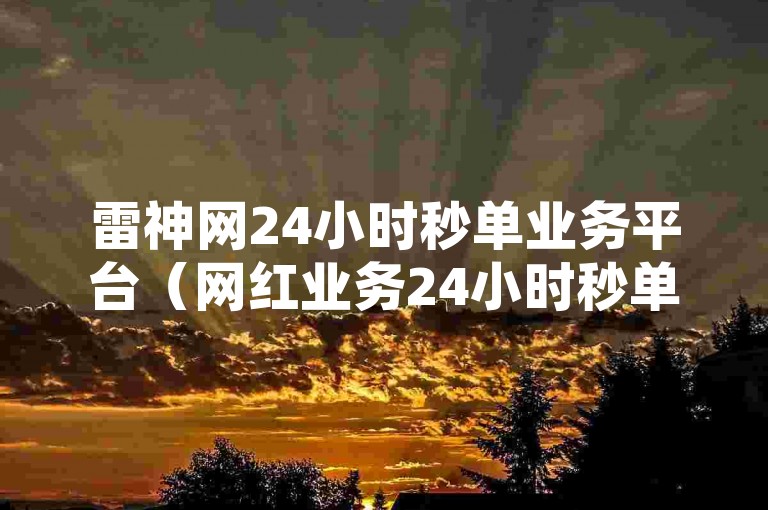雷神网24小时秒单业务平台（网红业务24小时秒单平台-增加曝光，迅速成交）