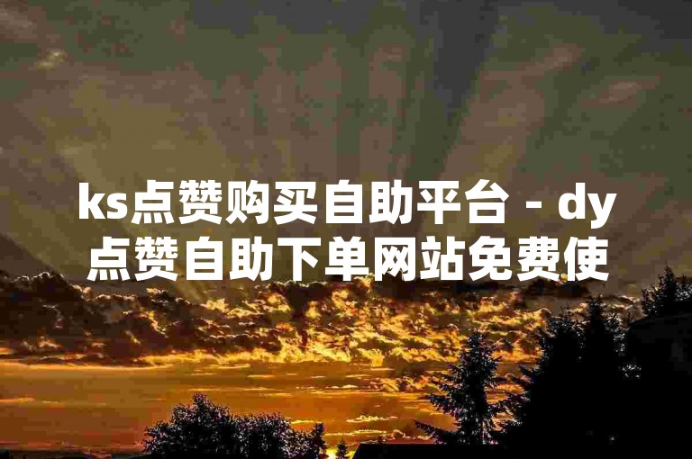 ks点赞购买自助平台 - dy点赞自助下单网站免费使用。
