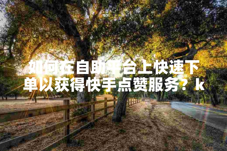 如何在自助平台上快速下单以获得快手点赞服务？ks赞自助下单平台提供经济实惠的解决方案。
