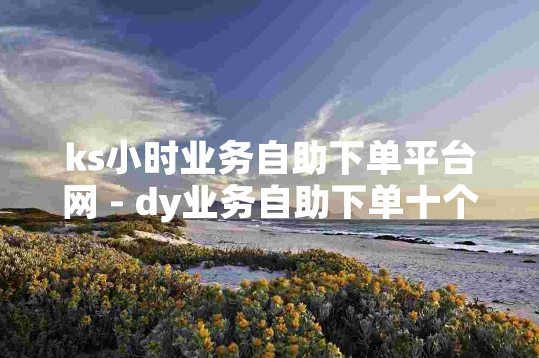 ks小时业务自助下单平台网 - dy业务自助下单十个赞