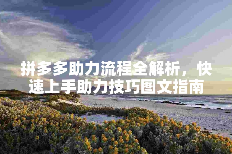 拼多多助力流程全解析，快速上手助力技巧图文指南。