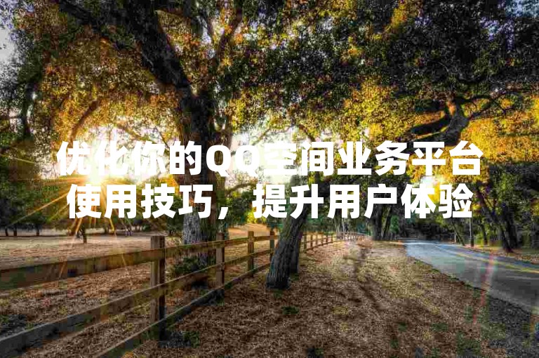 优化你的QQ空间业务平台使用技巧，提升用户体验。