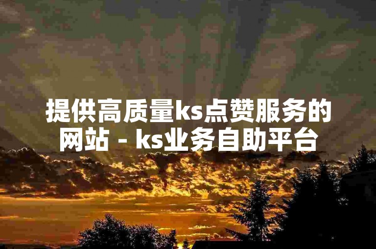 提供高质量ks点赞服务的网站 - ks业务自助平台