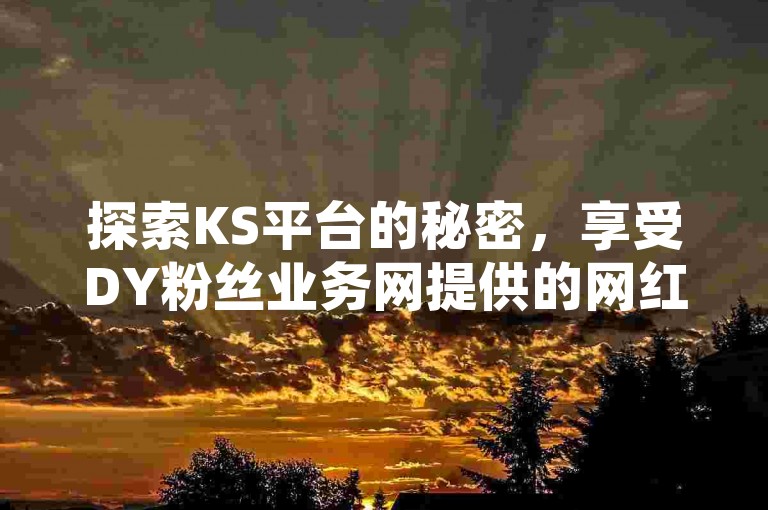 探索KS平台的秘密，享受DY粉丝业务网提供的网红助手免费粉丝服务，体验超值的自助下单优惠！