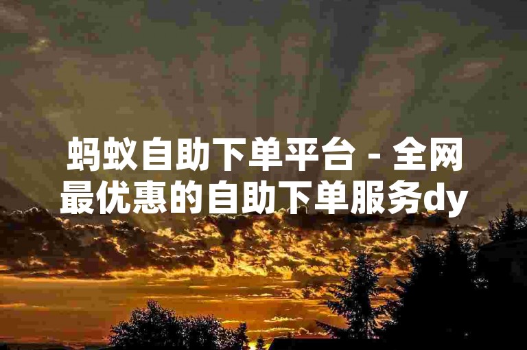 蚂蚁自助下单平台 - 全网最优惠的自助下单服务dy