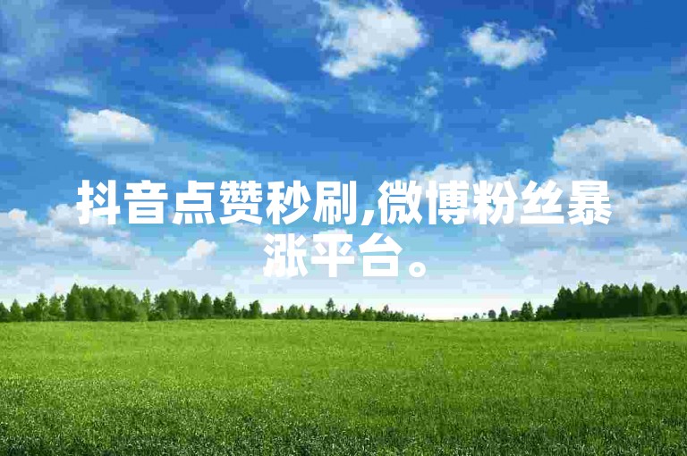 抖音点赞秒刷,微博粉丝暴涨平台。