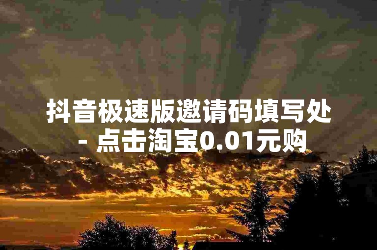 抖音极速版邀请码填写处 - 点击淘宝0.01元购