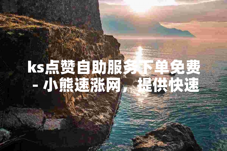 ks点赞自助服务下单免费 - 小熊速涨网，提供快速提升社交媒体影响力的解决方案。
