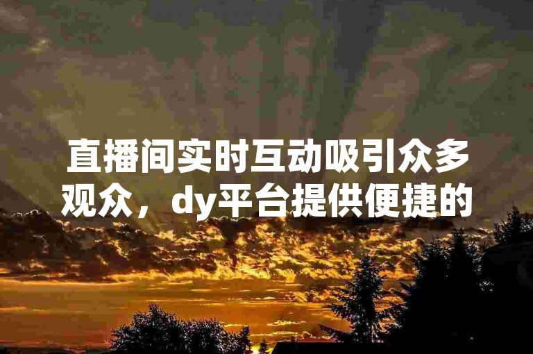 直播间实时互动吸引众多观众，dy平台提供便捷的低价下单服务。