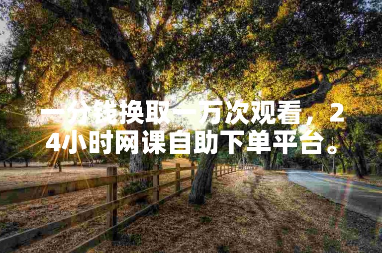 一分钱换取一万次观看，24小时网课自助下单平台。
