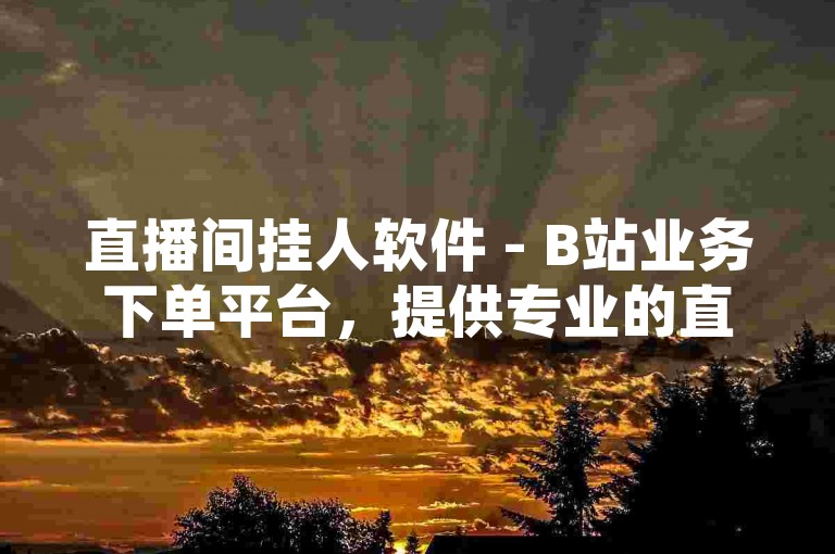 直播间挂人软件 - B站业务下单平台，提供专业的直播辅助服务。