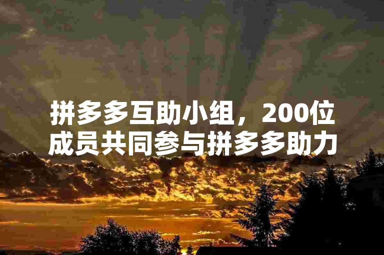拼多多互助小组，200位成员共同参与拼多多助力活动。
