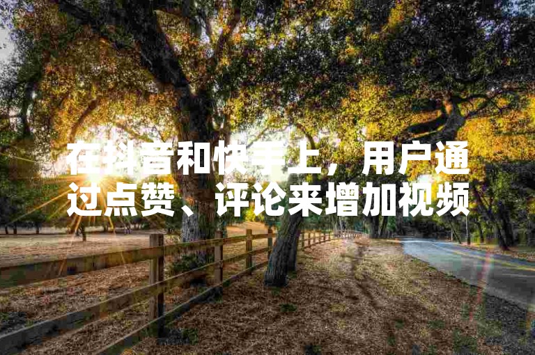 在抖音和快手上，用户通过点赞、评论来增加视频的人气，从而助力打造爆款内容。