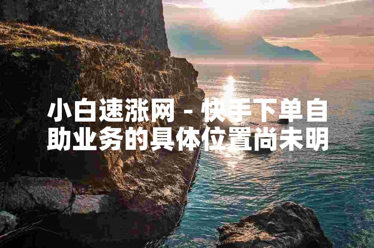 小白速涨网 - 快手下单自助业务的具体位置尚未明确。