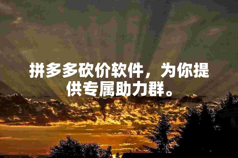 拼多多砍价软件，为你提供专属助力群。
